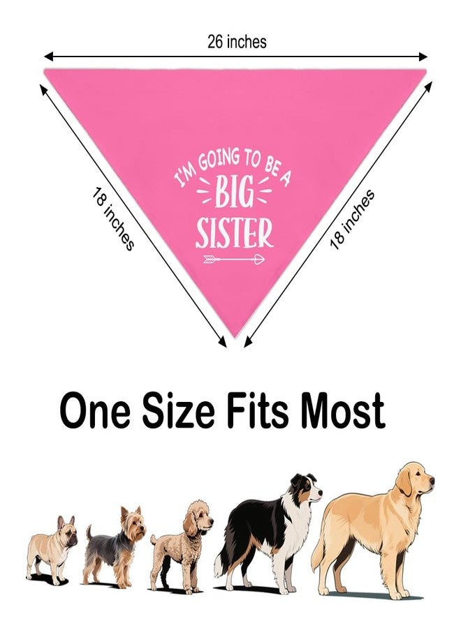 ZBBFSCSB I'm Going to Be A Big Sister Pink Dog Bandana, Pregnancy Announcement Gender Reveal Birthday Party Photoshoot Prop for Dog Lover Gifts - Image 2